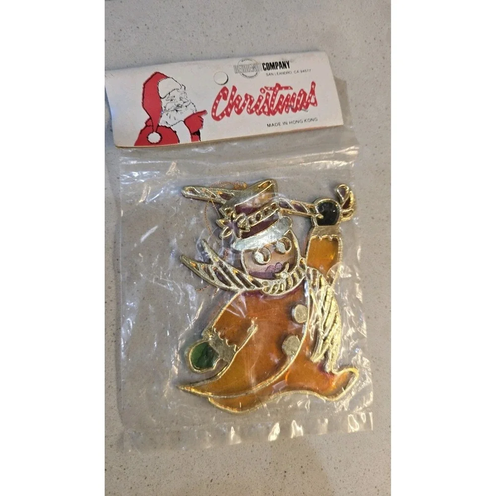 NIB VTG 1960's Kennedy Co Plastic Ginger Bread Man Christmas‎ Kitsch Ornament